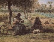 Jean Francois Millet The smoking have a break France oil painting artist